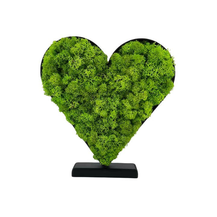 Moos Herz mit Ständer 20cm x 19,5cm für den Großhandel von Moosgenuss
