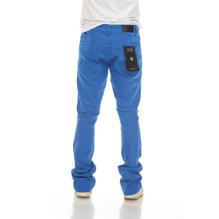 Stylo - Wholesale Jeans - Men's - Royal Blue Stacked Flare Jeans