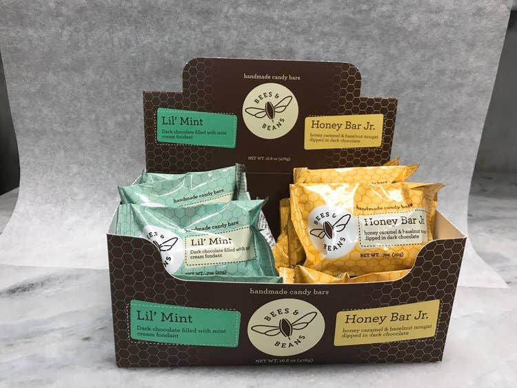 Bees & Beans - Wholesale Chocolate Bar - Split Case of Honey Bar Jr and Lil’ Mint