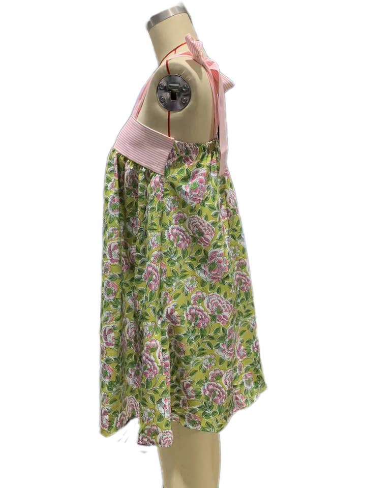 Rosa Clothing - Wholesale Dress - Women's - 2025 Odette floral sleeveless tie shoulder straps mini dress3