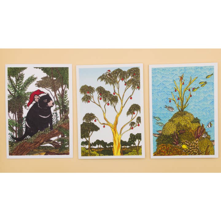 Sunshine Sea Art – Engroshandel Julekort – Julesamling Sæt med 6 Australske Julekort3