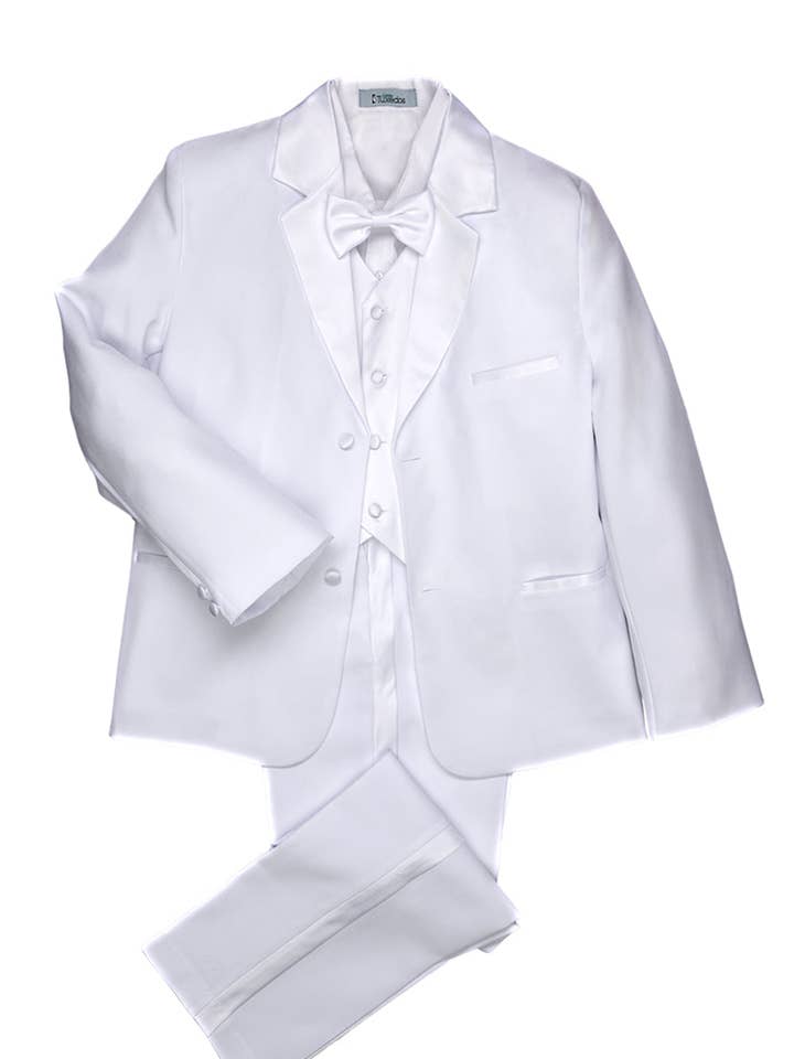 "Princeton" Kids White Tuxedo (5-Piece Set) for wholesale by Cardi International