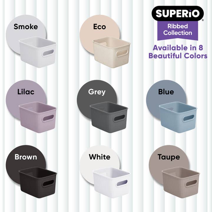 Superio Brand - Wholesale Storage Bin - Ribbed Collection Storage and Organizing Bins, 1.5 Liter-CS21