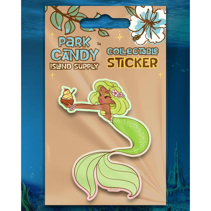 Park Candy - Wholesale Sticker - Green Mermaid Lagoon Pixie Dust Sticker