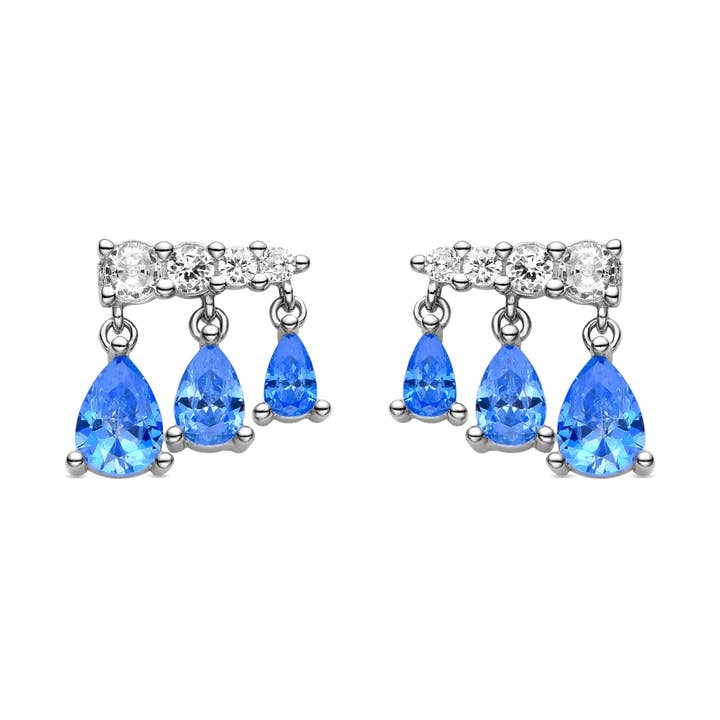 Luxenter Ohrringe aus 925er Sterlingsilber mit Saphir-Zirkonia, rhodiniert - Dapak für den Großhandel von Luxenter