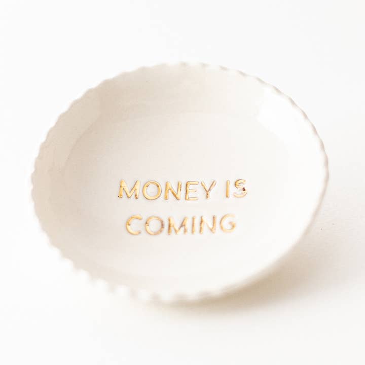Coupelle Money is Coming Grand-mère pour la vente par Porcelaine Moderne