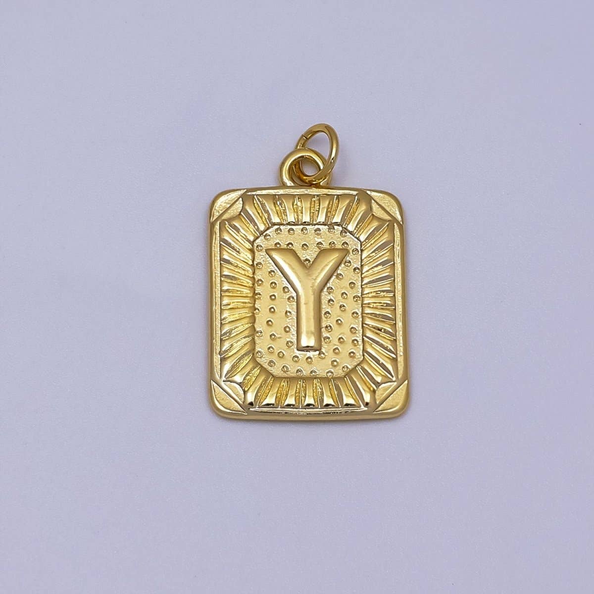 Aim Eternal - Wholesale Individual Charm/Pendant - 24k Gold Filled Initial Tag Letter Charm A - Z Alphabet Letter Tile Charm Pendant Personalized Charm for Designer Inspired Necklace Jewelry Making A716~A72824