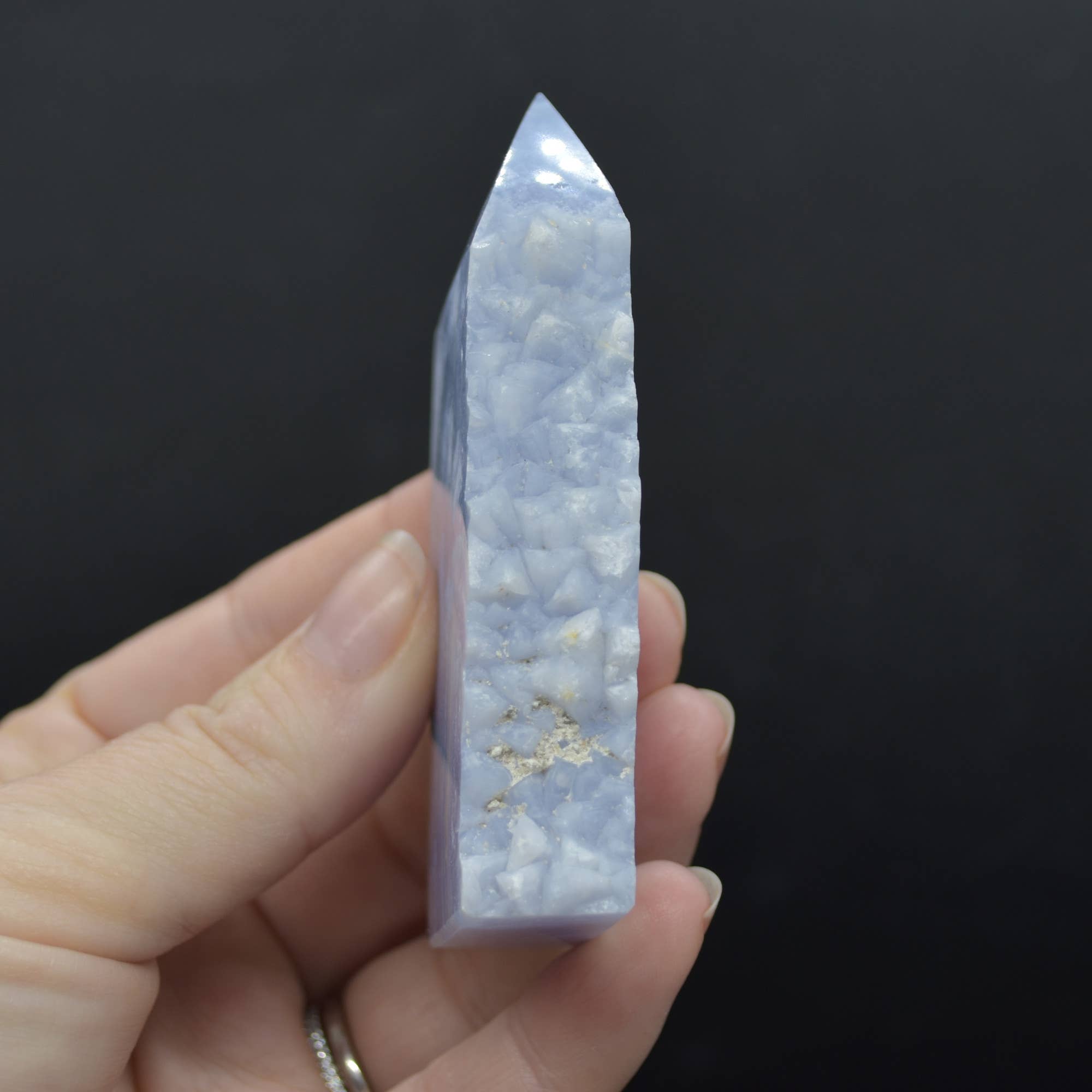 Blue Lace Agate Tower Point Slice - 8 cm#71 for wholesale on Faire2