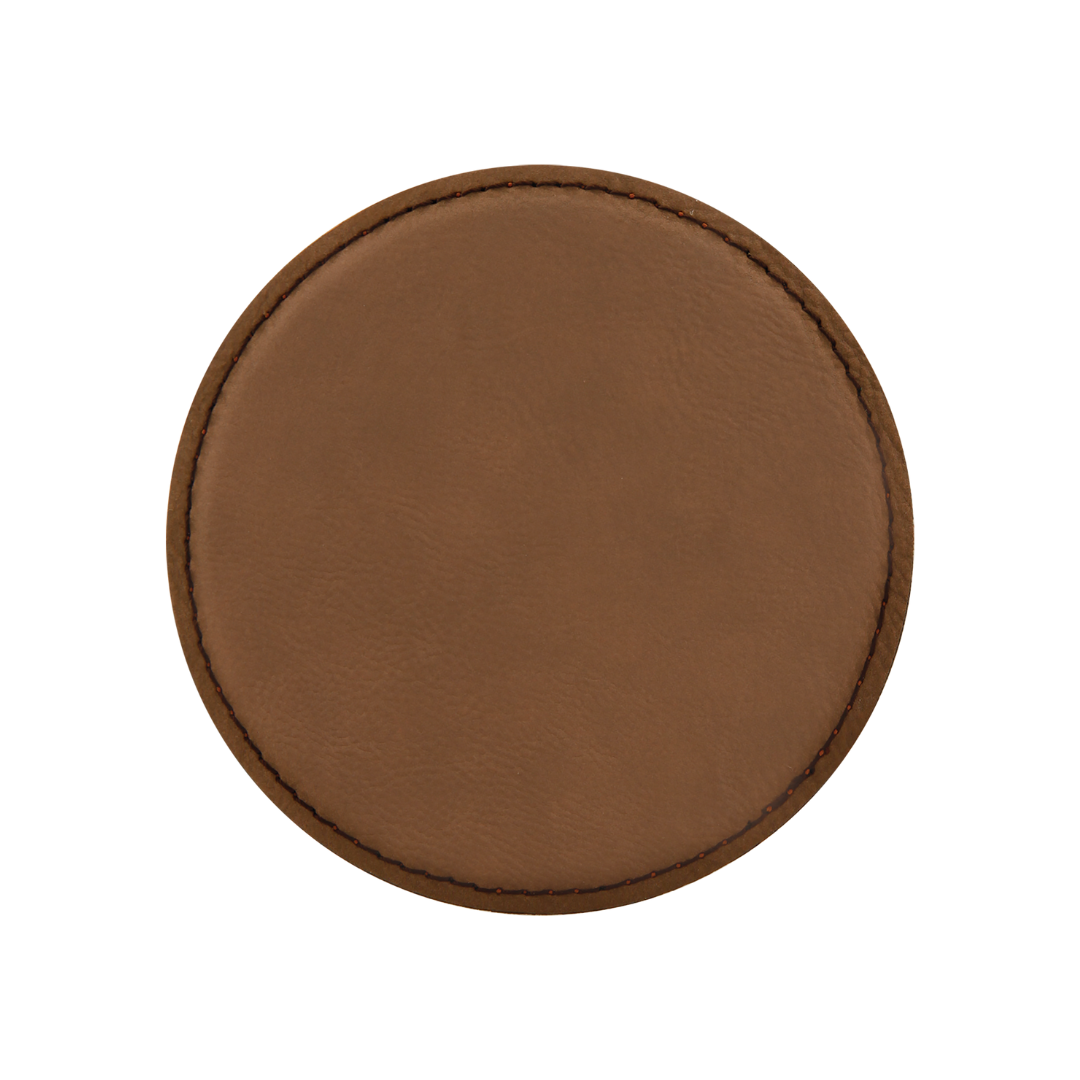 The Rural Home - Wholesale Coasters - Custom Laser Engraved Leatherette Coasters – 4" Round 0