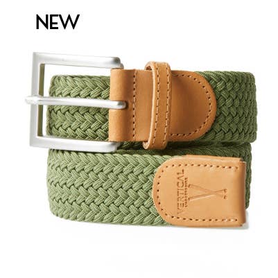 Elastischer geflochtener Gürtel in Olivgrün für den Großhandel von VERTICAL L'ACCESSOIRE