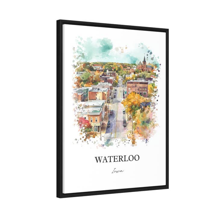 Premium Travel Art - Wholesale Art Print - Waterloo Iowa Wall Art, Black Hawk County Print, Iowa Watercolor Art, Waterloo IA Gift, Travel Print, Travel Poster, Housewarming Gift7