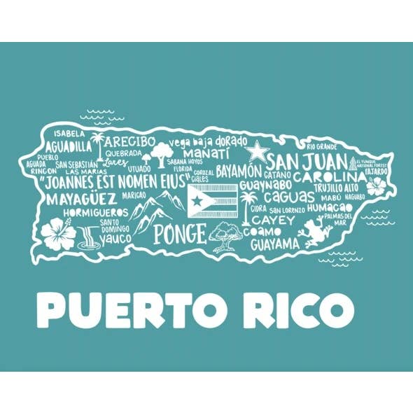 Puerto Rico Carte Bleu pour la vente par Whereabouts Shop
