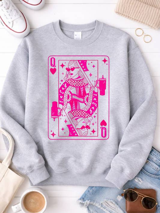 Hip Queen Of Hearts Sweatshirt for engroshandel hos Wildberry Waves
