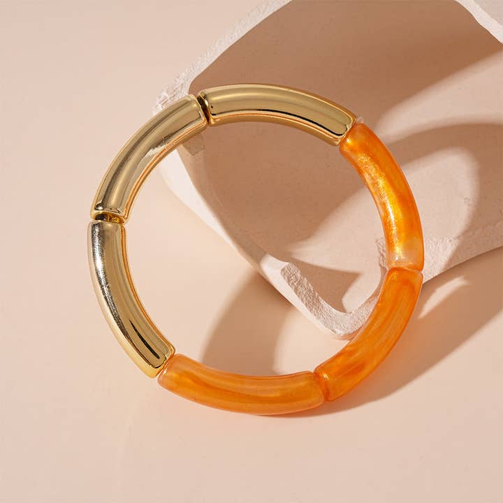 Dipped Shop - Wholesale Bangle Bracelet - Simple Metal Acylic Splicing Thin Bracelets DP25D6211