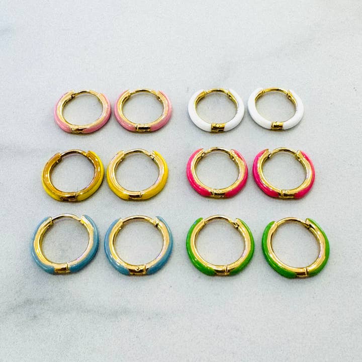 Cassette Barcelona - Vendita all'ingrosso Orecchini a cerchio - Orecchini a cerchio retrò arcobaleno5