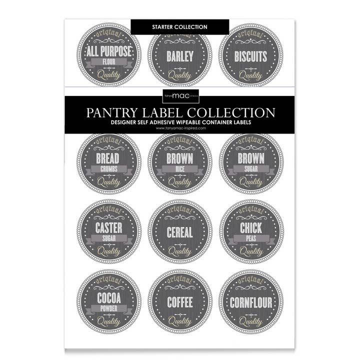 The Pantry Label Shop - Wholesale Food/beverage label - RETRO PANTRY LABEL COLLECTION - SHEETS