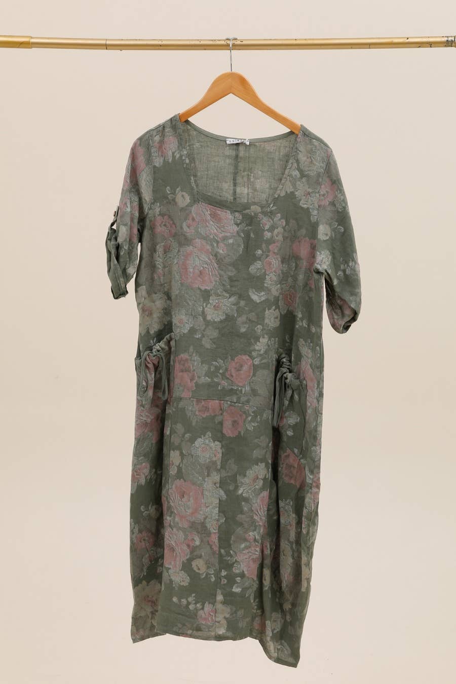 la maison des fibres naturelles – Großhandel Kleid – Damen – Leinenkleid mit floralem Muster, 100 % Leinen, Modell 6796754