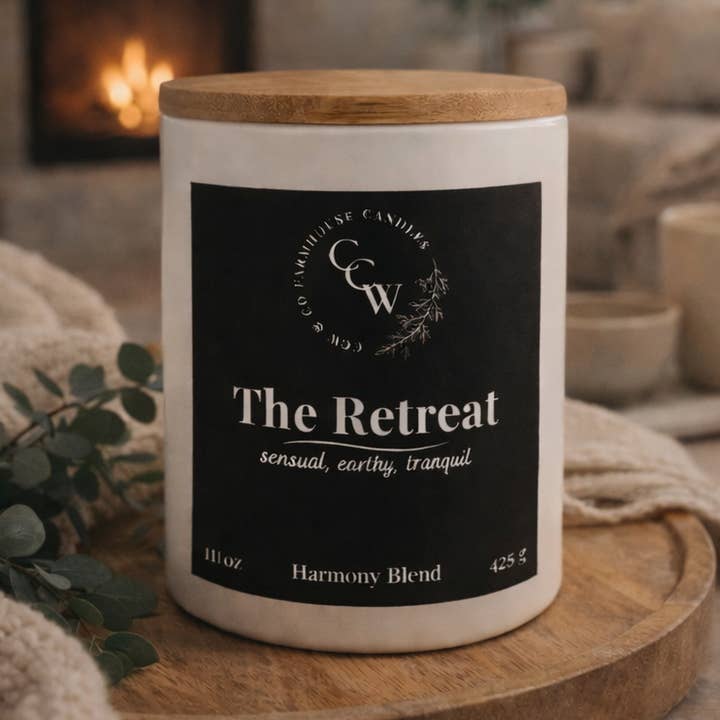 Cottage Jar Kaars 11 oz | Boerderij Chic~ The Retreat voor wholesale door CCW & Co farmhouse candles