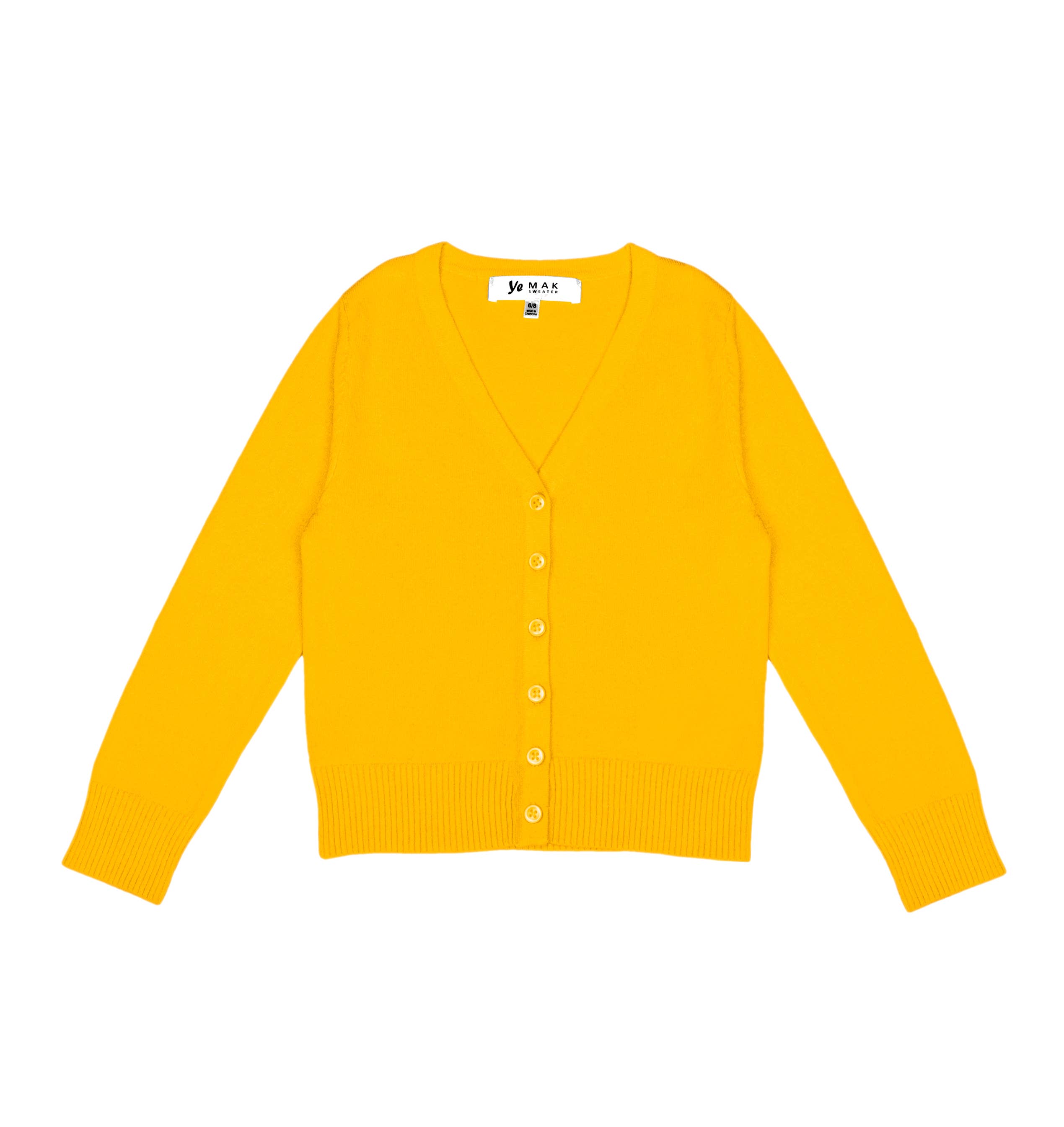 Mak - Wholesale Cardigan - Kids - Girl's Long Sleeve V neck Sweater Cardigan MK5178KID10