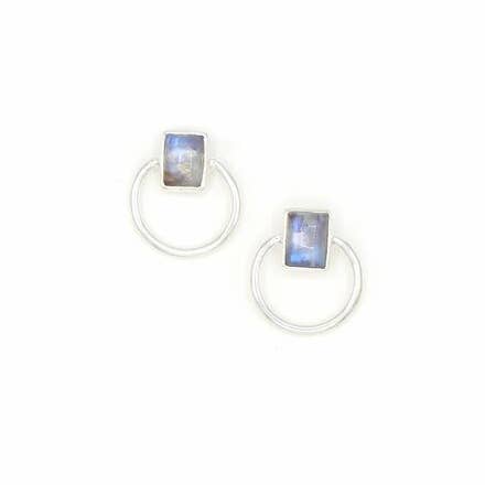 Fair Anita - Wholesale Stud/Post Earrings - Midnight Loop Studs - Moonstone0