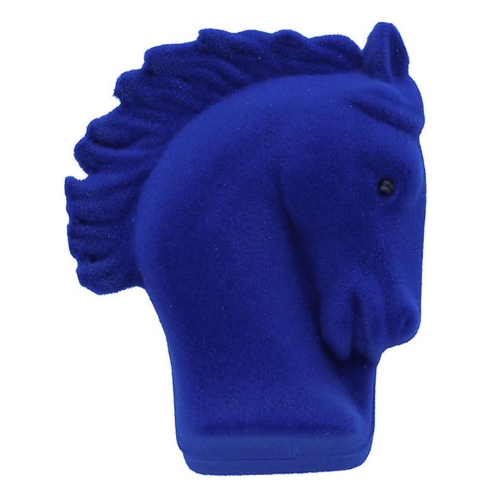 Western Express - Wholesale Pendant/charm necklace - Blue Rhinestone Horseshoe Necklace in Pony Head Gift Box2