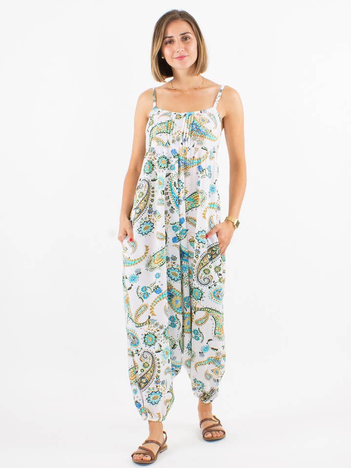 Coline Damen Overall mit buntem Polyester-Print für den Großhandel von Coline