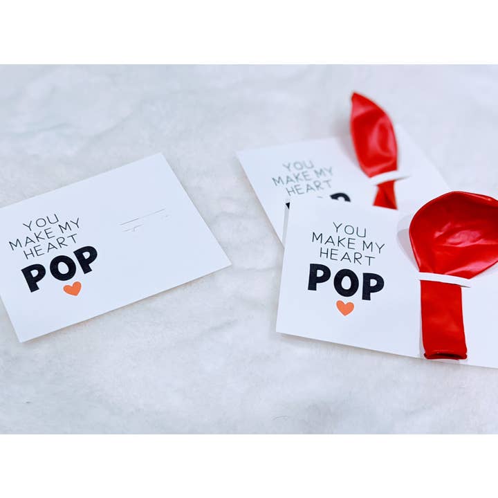 You Make My Heart Pop Valentine’s Day Cards for school for wholesale by Hunter Kouture