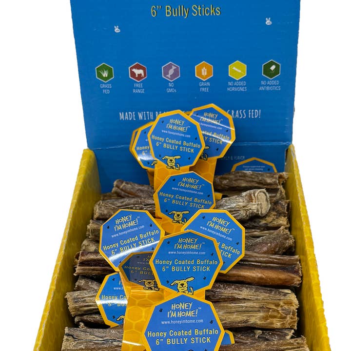 Honey I'm Home - Wholesale Pet Treats - Dog - 6" BULLY STICKS BULK1