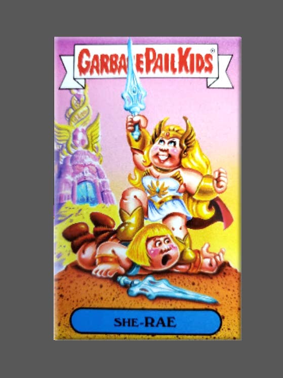 GARBAGE PAIL KIDS, She Rae, Magnet, Button, She Ra, He Man for wholesale by Ba Ba Buttons