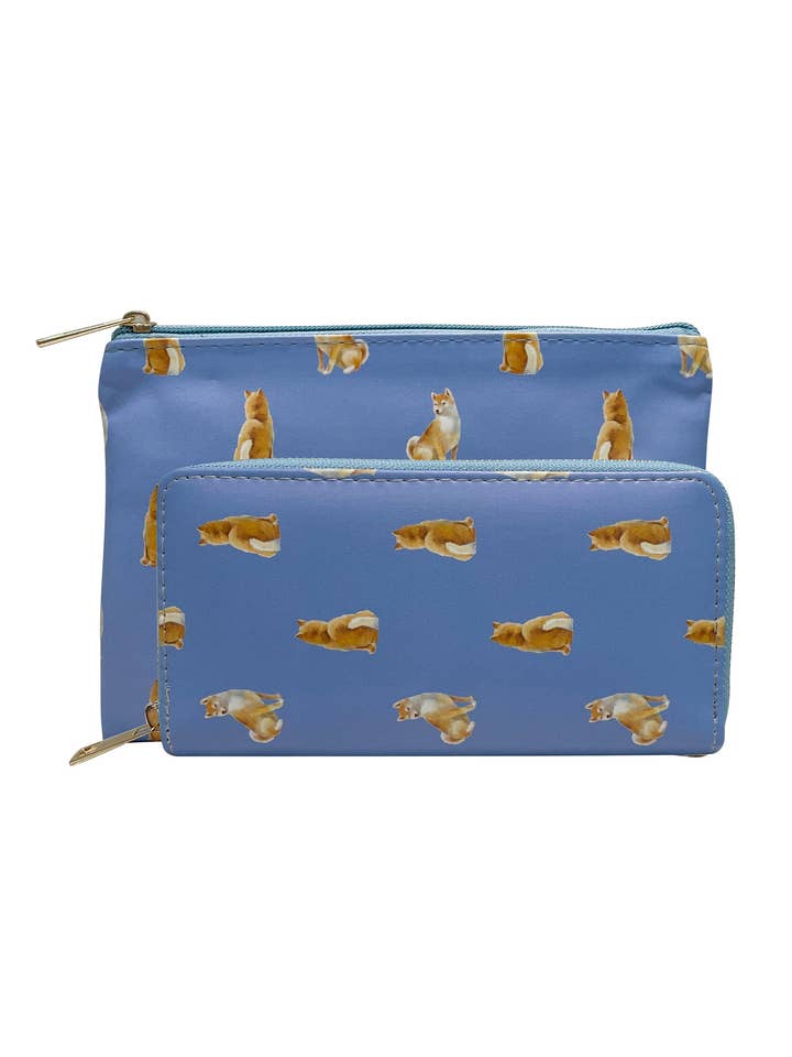 Shiba Inu Dog Purse Collection - Blue for wholesale by Fashion Scarf World