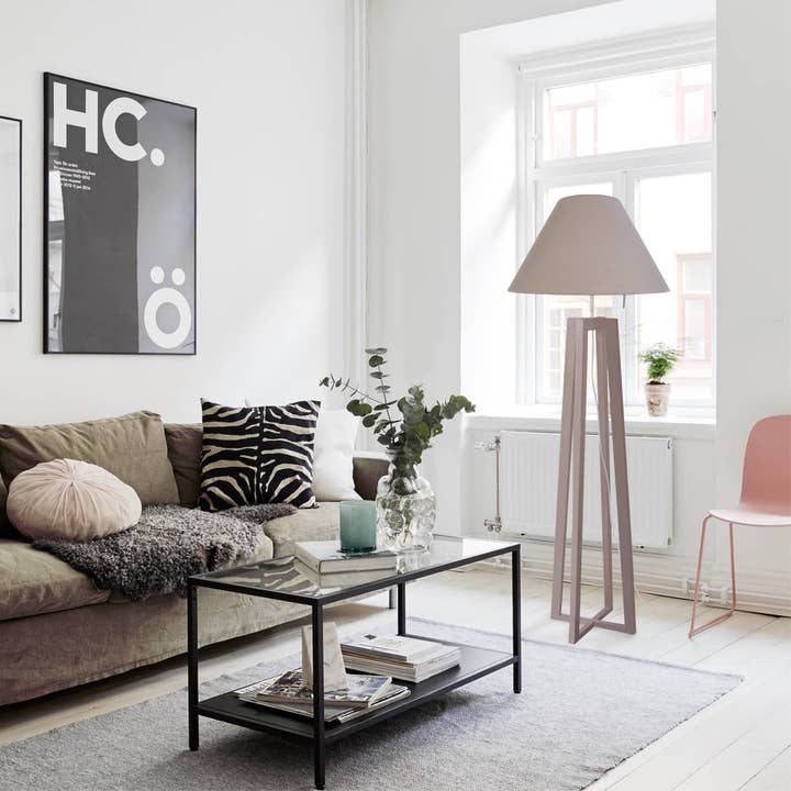 LOT - Lampadaire Colonne Bois Taupe pour la vente par Tosel Shop