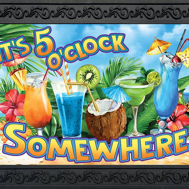 5 O'Clock Cocktails Doormat for wholesale by Briarwood Lane