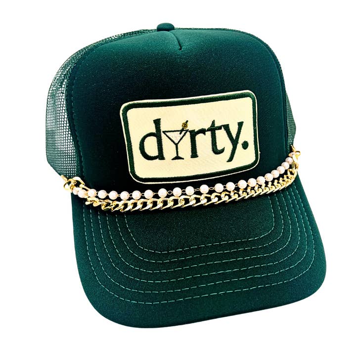 Dirty Martini . Embroidered Patch Trucker Hat . Boutique Hat for wholesale by Billie Jane's Trucker Hats