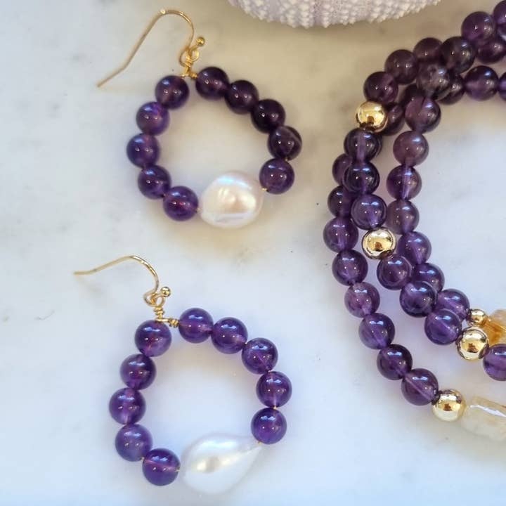 PearlGem Designs - Wholesale Beaded bracelet - Nina Amethyst and Citrine Bracelets7