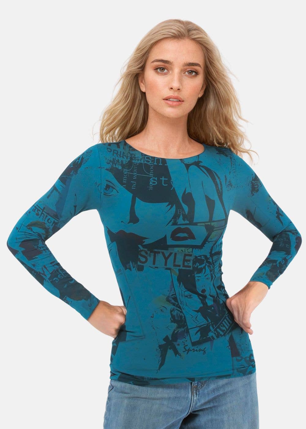 AMB Designs - Wholesale T-Shirt - Women's - In Vogue Second Skin Raw Edge Top1