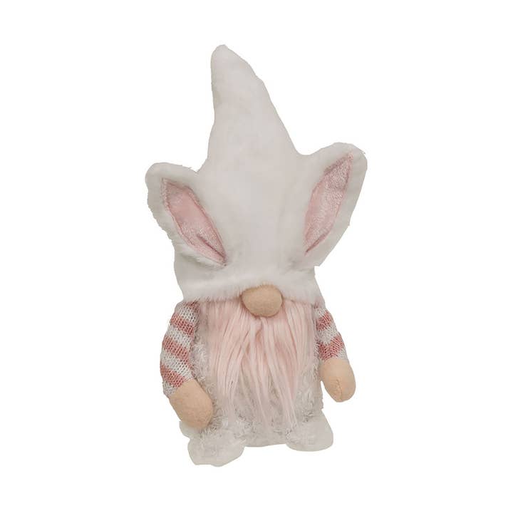 Bright Ideas – wholesale Decorative figurine – Fuzzy Pink Striped Gnome Bunny0