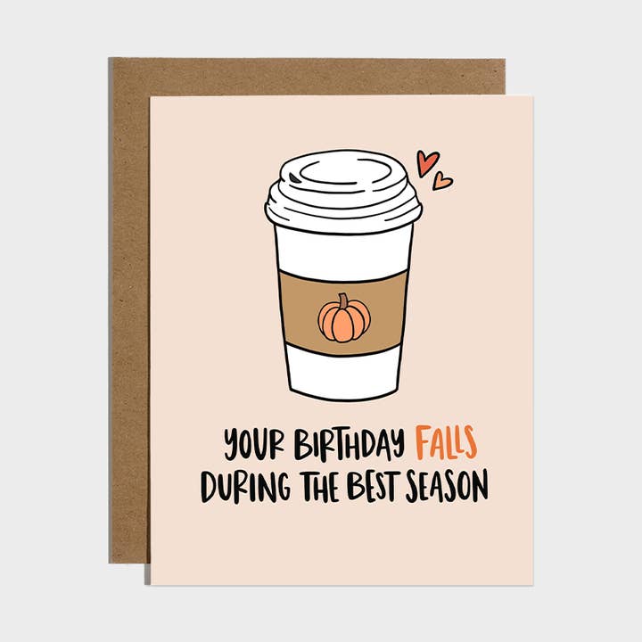 Pumpkin Spice Latte Birthday Card for wholesale by Brittany Paige