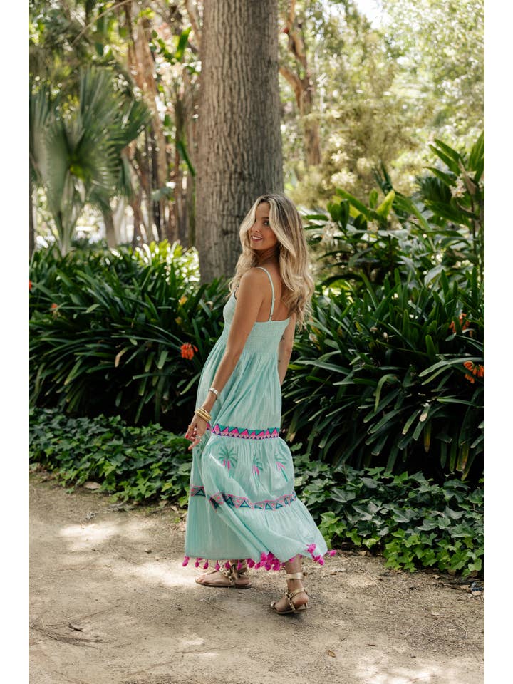 Piti Cuiti - Wholesale Dress - Women's - SASHA AQUA LONG DRESS