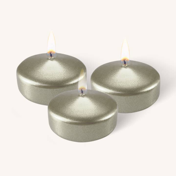 Hyoola Candles – wholesale Flameless candle – Floating Candles - Metallic Titan - Medium - 10 Pack0