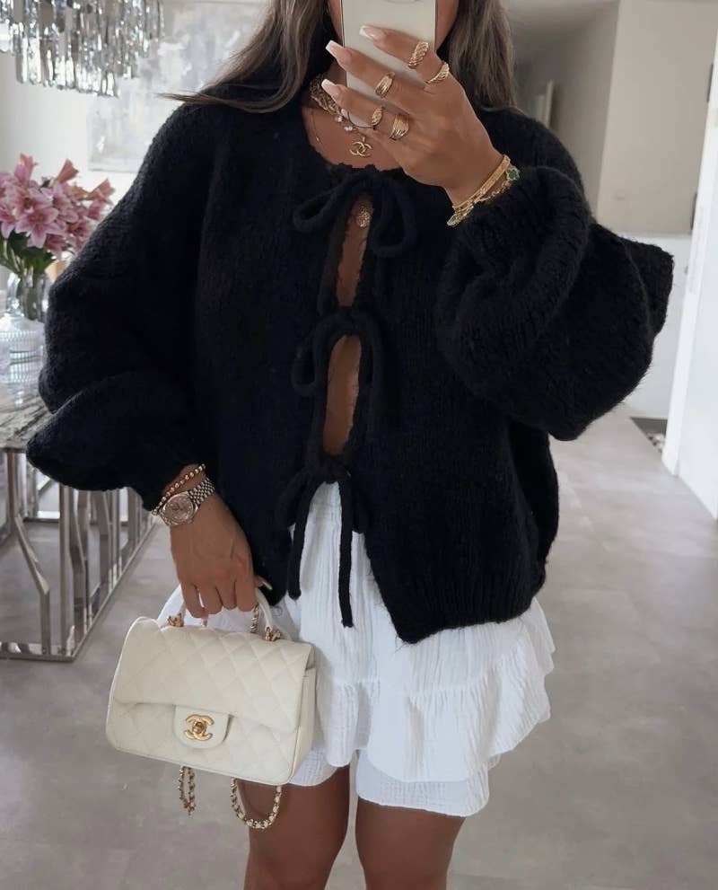 ESTEE BROWN - Venta al por mayor Cárdigan - Mujer - Chaleco de lana con cordones - 2461812