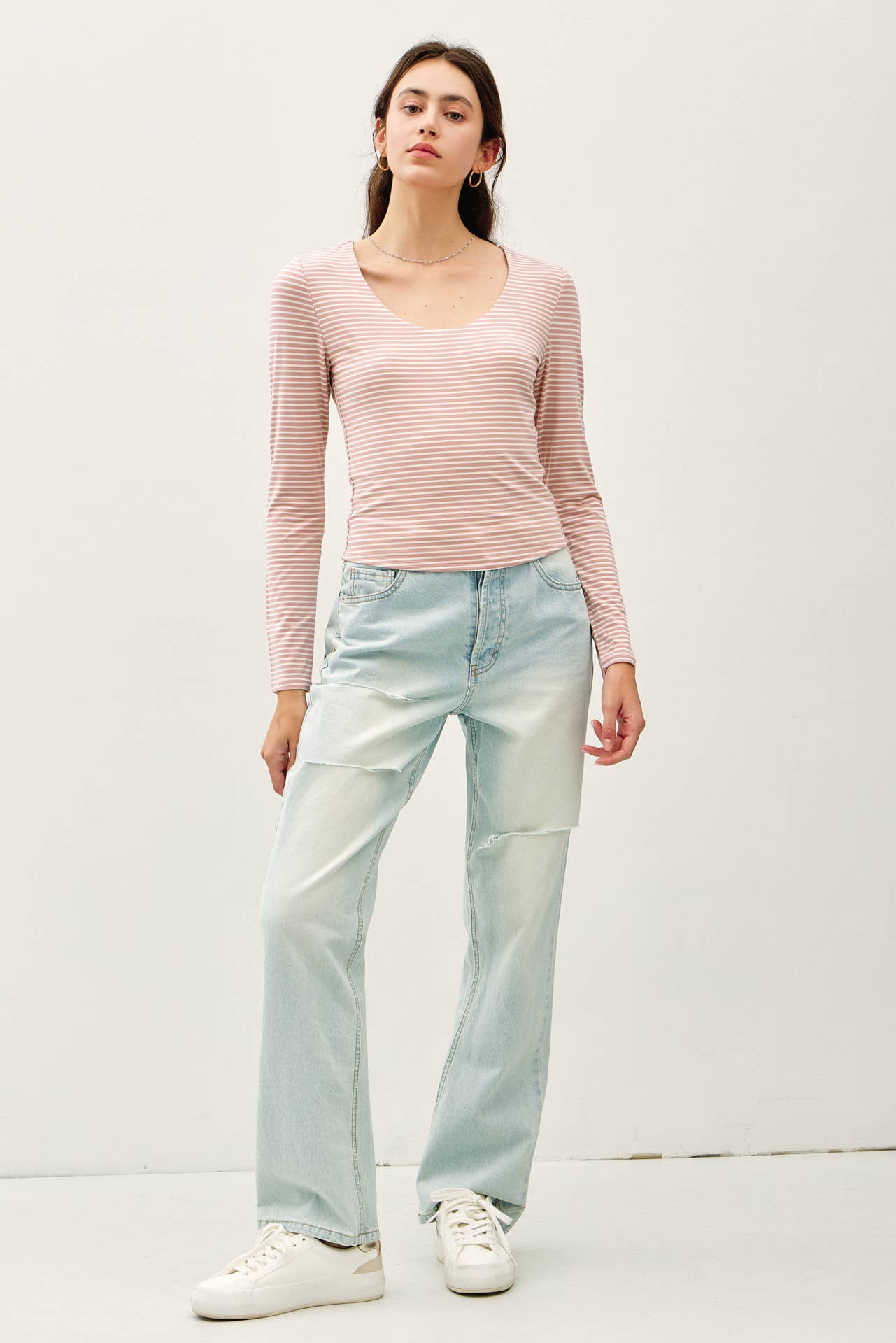 Be Cool - Vente Haut en maille – femme - TOP À MANCHES LONGUES RAYÉ ULTRA DOUX BASIQUE5