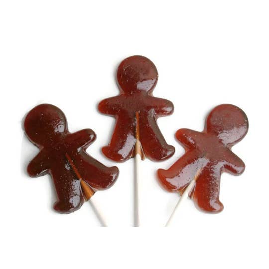 Homespun Parties - Wholesale Lollipop - Brown Gingerbread Men Lollipops - Christmas Candy, Stocking
