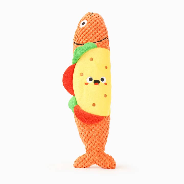 OrilandPet - Food Party | Shaky Fish Taco - Dog Plush Toy for wholesale by Hugsmart Products Inc