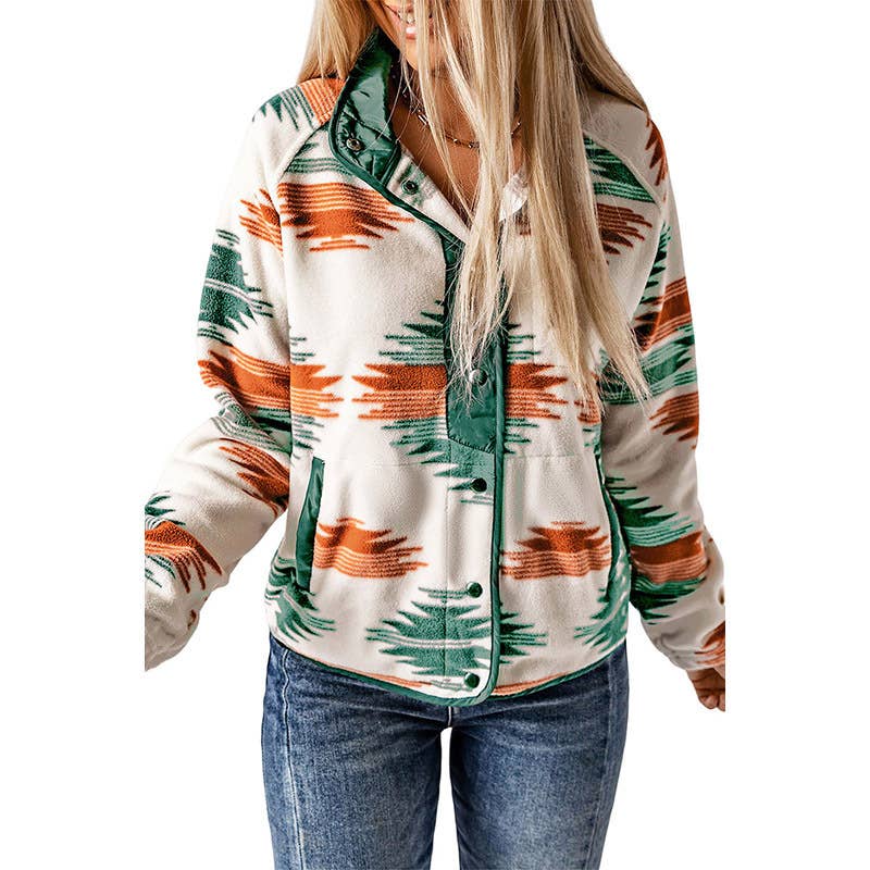 Lily Clothing - Wholesale Jacket - Women's - ETHNIC PRINT STYLISH CONTRASTING COLOR JACKET2