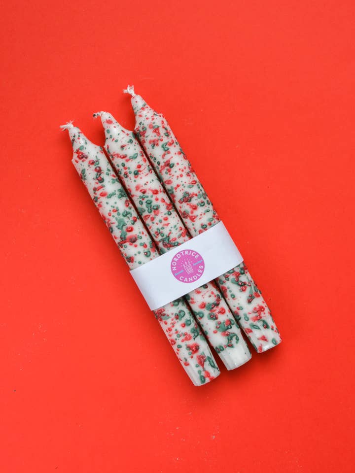 Taper candles- 3 pack/ Candles Christmas Confetti for wholesale by Nordtrice