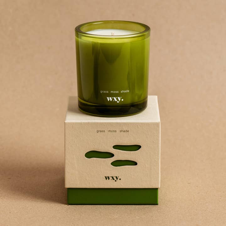 Roam mini. - 5.2oz candle - grass. moss. shade. for wholesale by wxy.