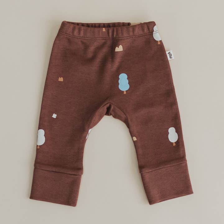 100% Organic Cotton Leggings in Raisin for wholesale by Mini & Humble