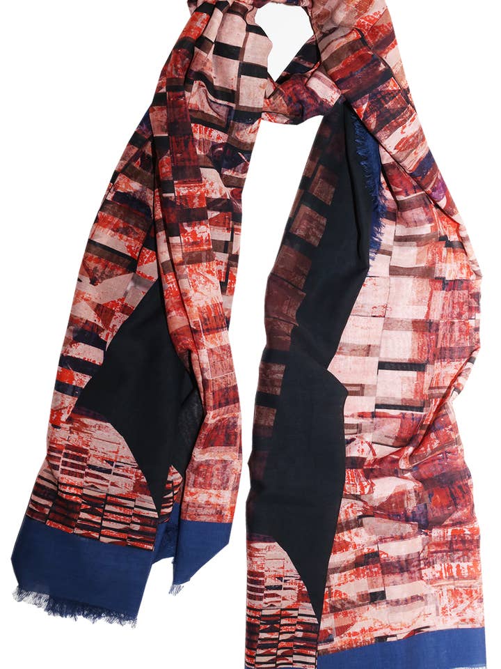 Estola “Highline Brickforms” de seda/algodão 200 cm x 140 cm por atacado de EditionMichel