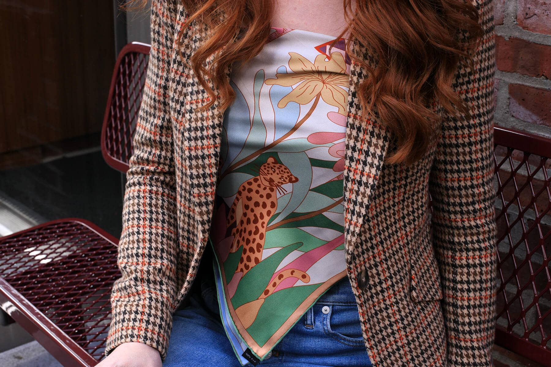 Jessie Zhao New York - Wholesale Scarf - Women's - Double Sided Silk Scarf Of Indoor Forest6