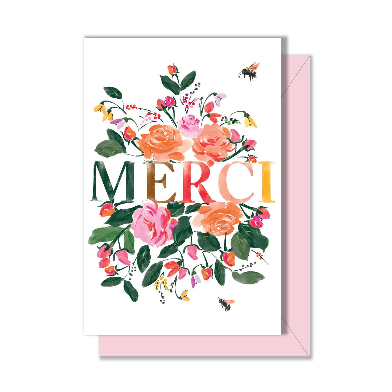 Driscoll Design - Wholesale Thank You Card - Merci Roses Enclosure Card0